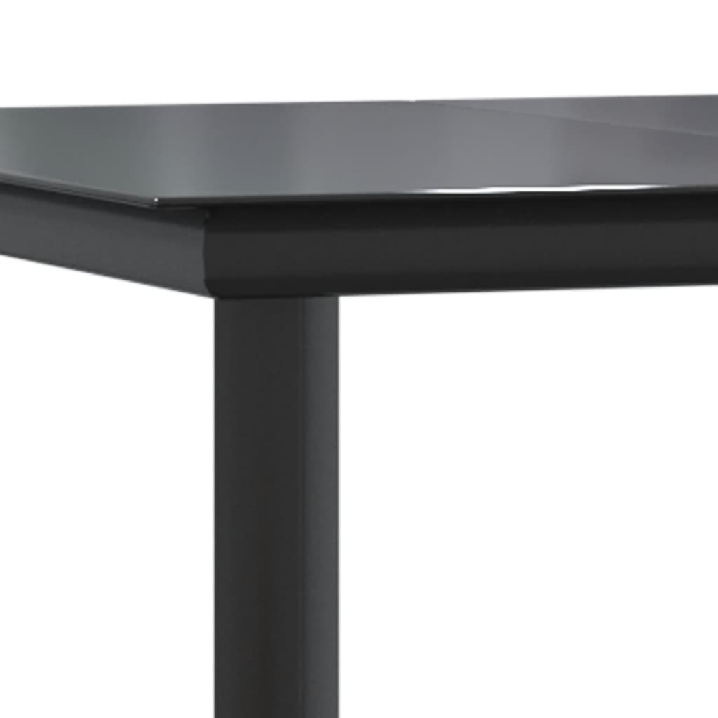 Set da Pranzo da Giardino 5 pz Nero in Rattan PVC