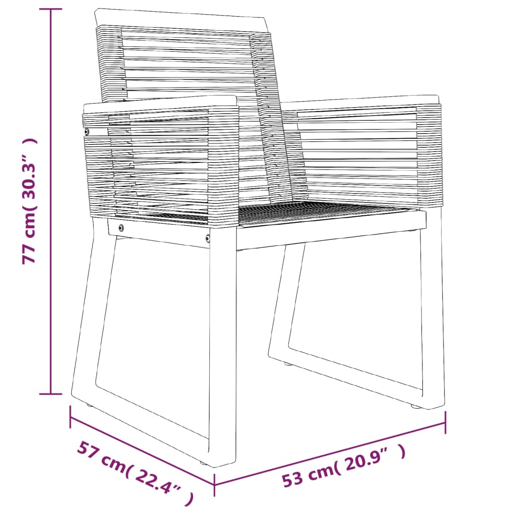 Set da Pranzo da Giardino 5 pz Nero in Rattan PVC