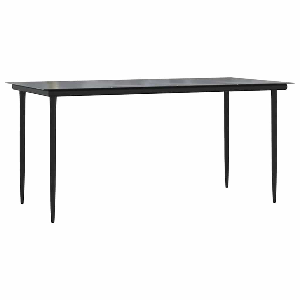Set da Pranzo da Giardino 5 pz Nero in Rattan PVC