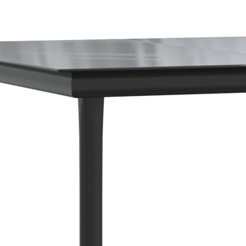 Set da Pranzo da Giardino 5 pz Nero in Rattan PVC
