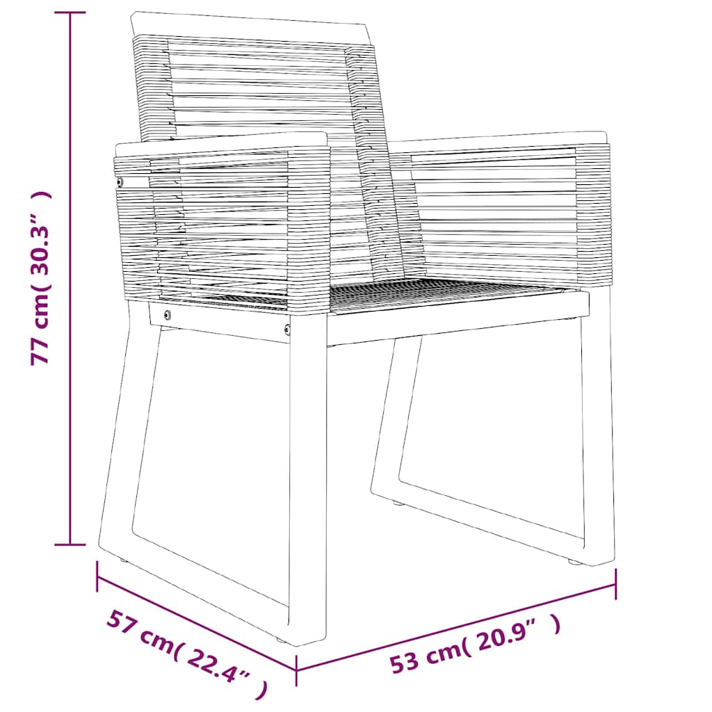 Set da Pranzo da Giardino 5 pz Nero in Rattan PVC