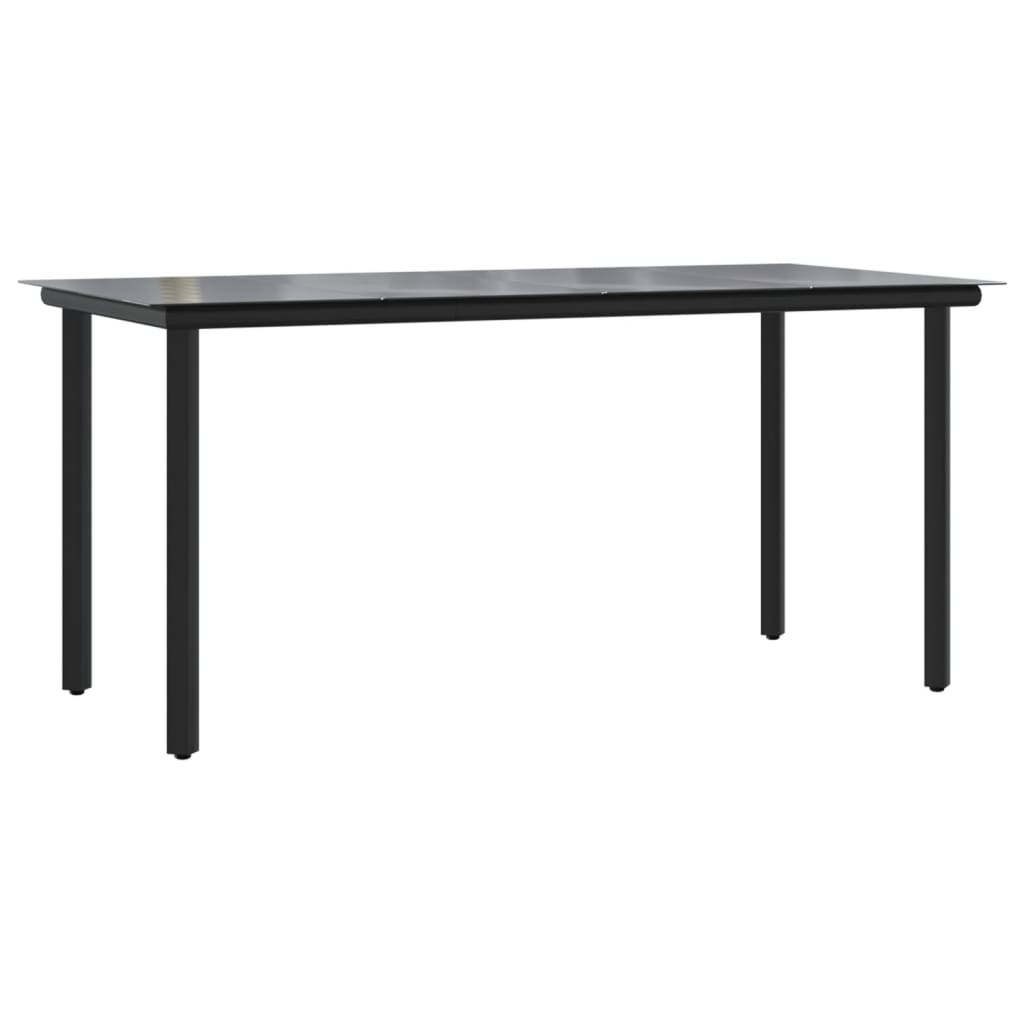 Set da Pranzo da Giardino 5 pz con Cuscini Grigio e Nero