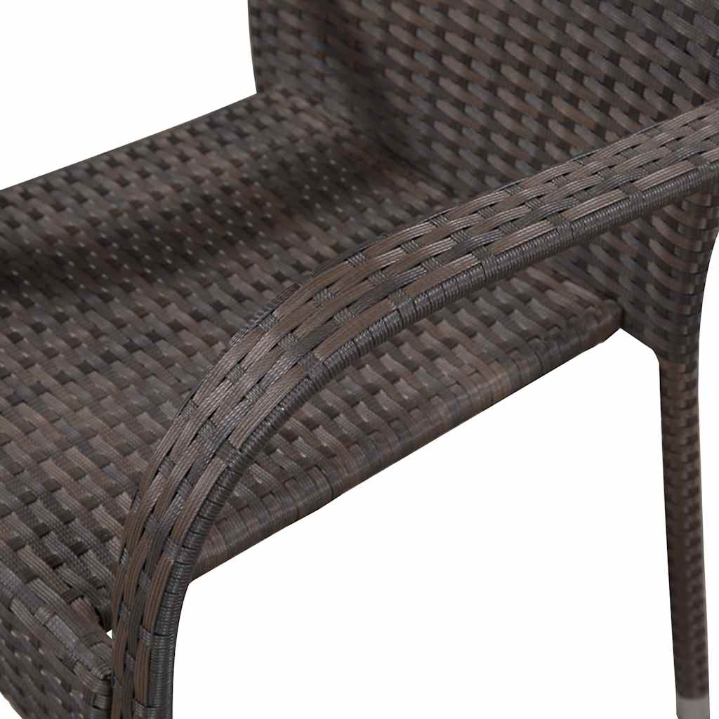 Set da Pranzo da Giardino 7 pz Marrone in Polyrattan