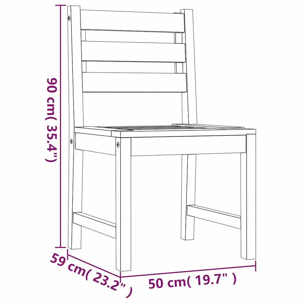 Set da Pranzo per Giardino 3 pz in Legno Massello di Teak