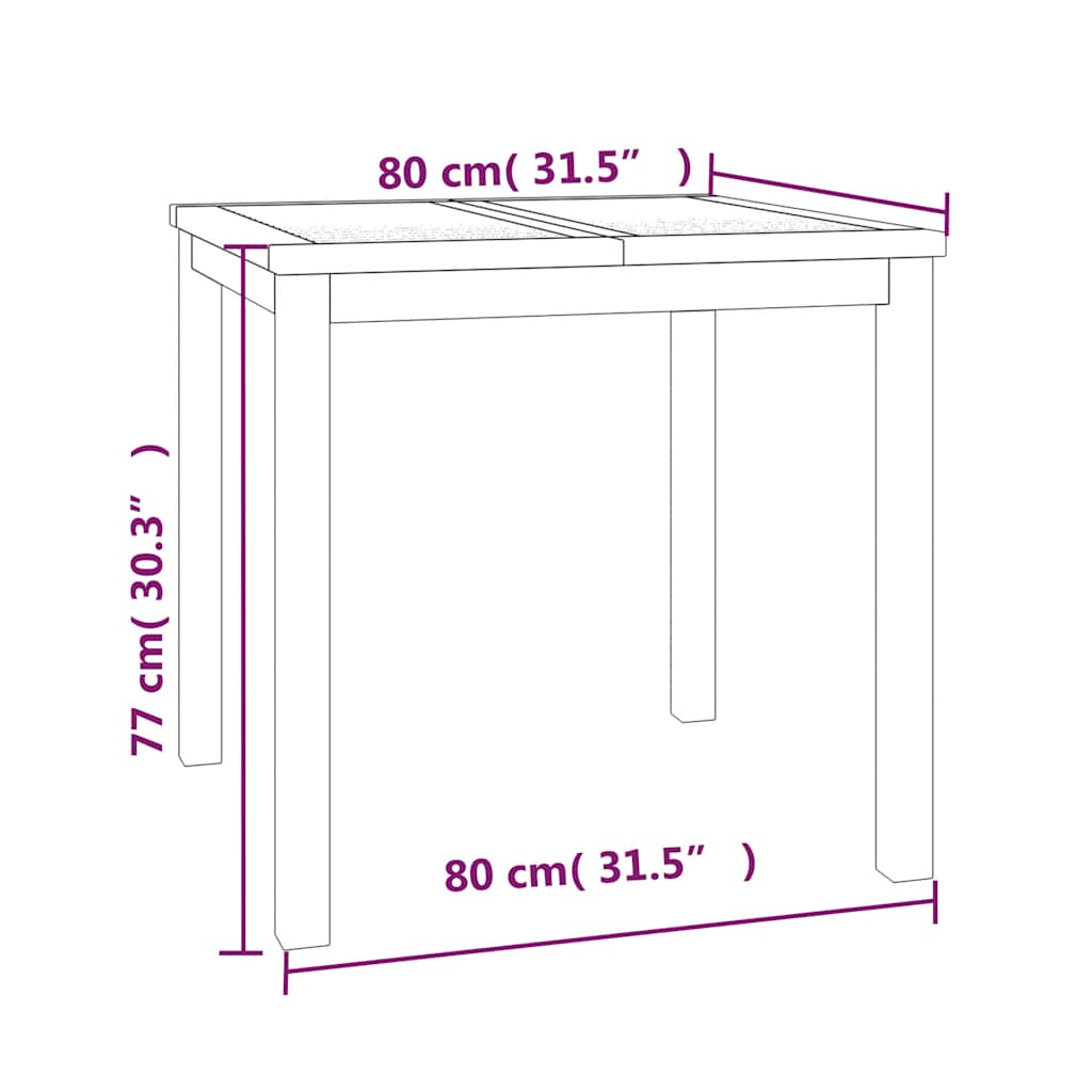 Set da Pranzo per Giardino 3 pz in Legno Massello di Teak