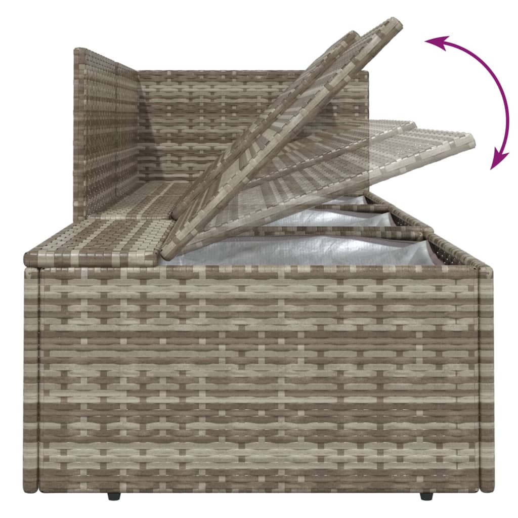 Set Divani da Giardino 5 pz con Cuscini in Polyrattan Grigio