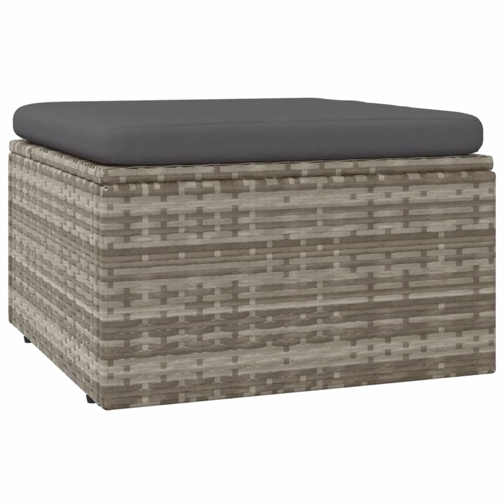 Set Divani da Giardino 5 pz con Cuscini in Polyrattan Grigio