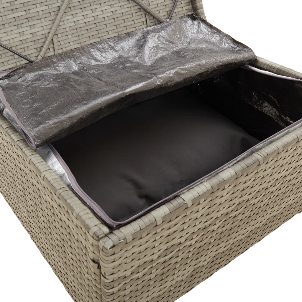 Set Divani da Giardino 5 pz con Cuscini in Polyrattan Grigio