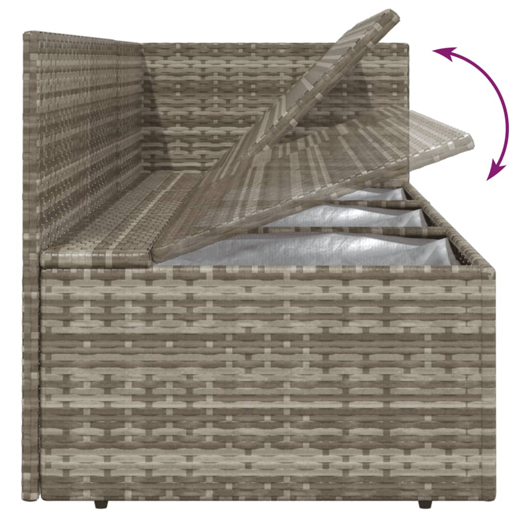 Set Divani da Giardino 5 pz con Cuscini in Polyrattan Grigio