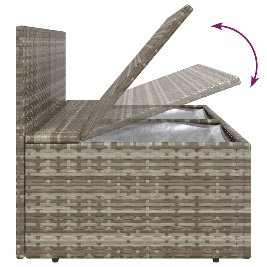 Salotto da Giardino 4 pz in Polyrattan Grigio con Cuscini 2