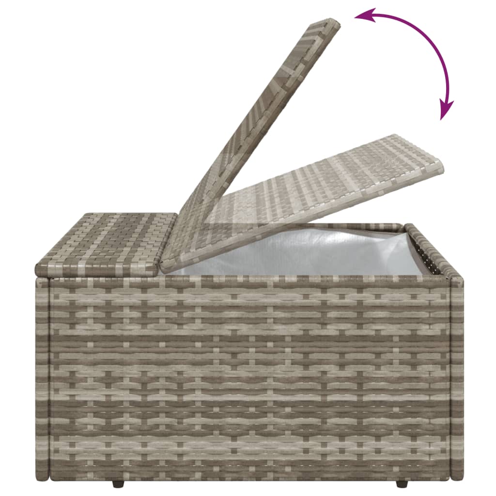 Set Salotto Giardino Polyrattan Grigio 5 pz con Cuscini