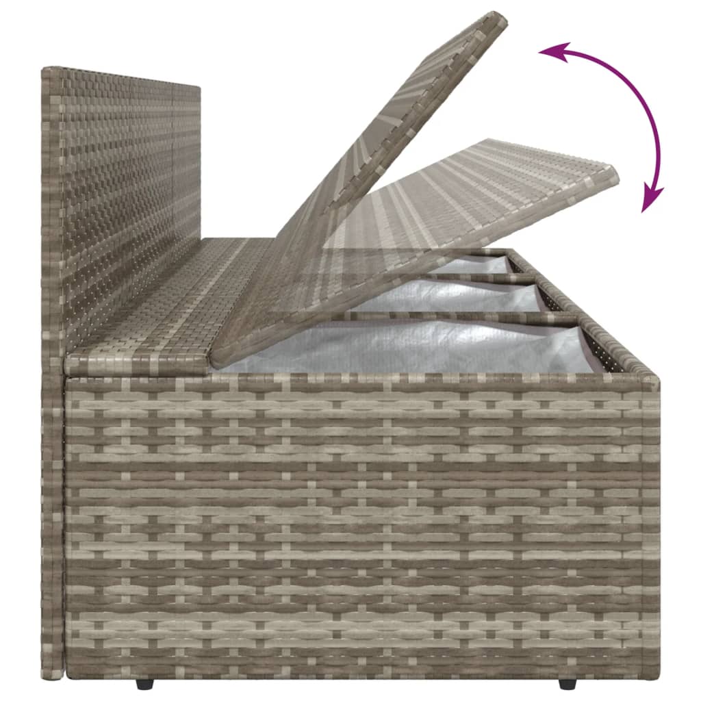 Set Divani da Giardino 4 pz in Polyrattan Grigio