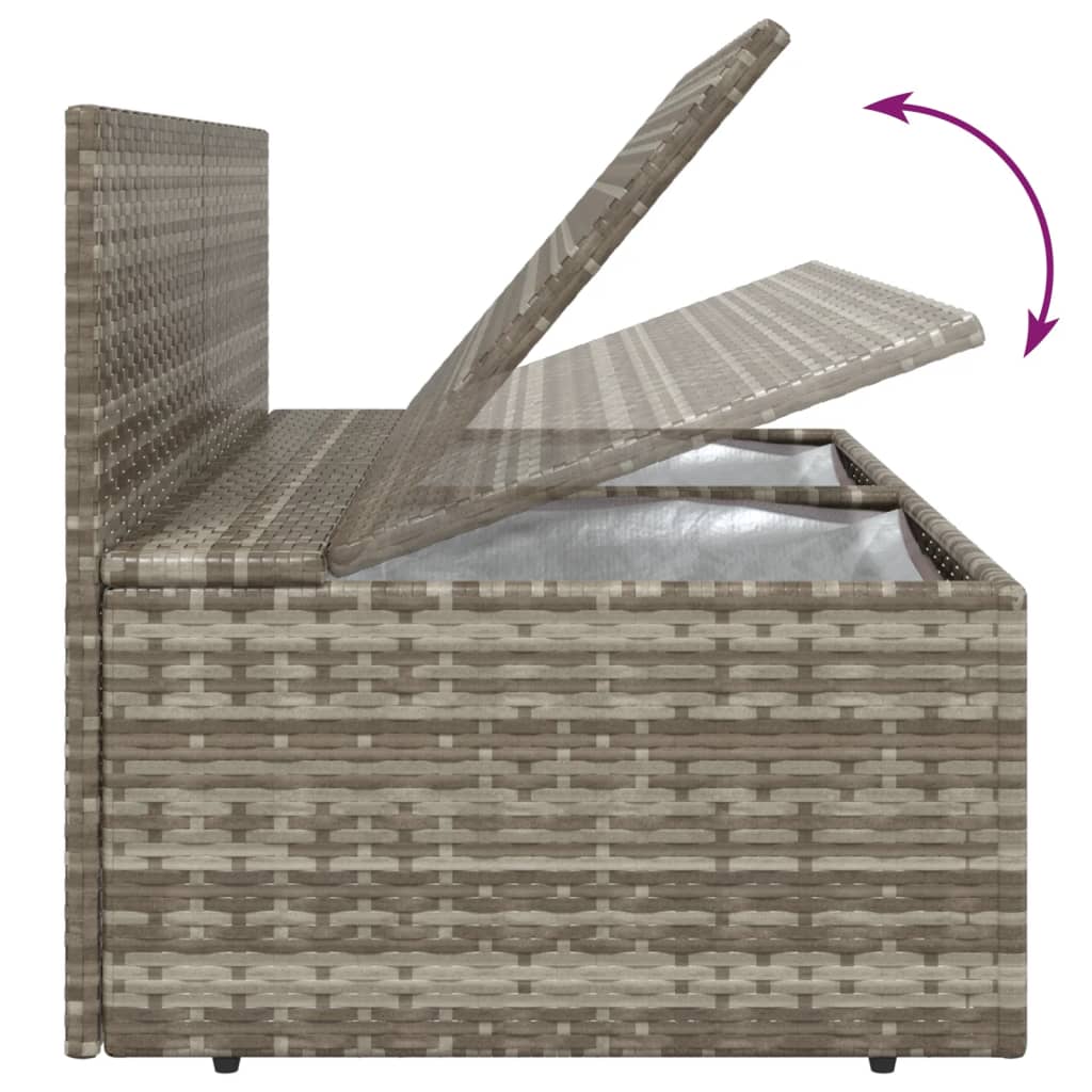 Set Divani da Giardino in Polyrattan Grigio 4 pz con Cuscini