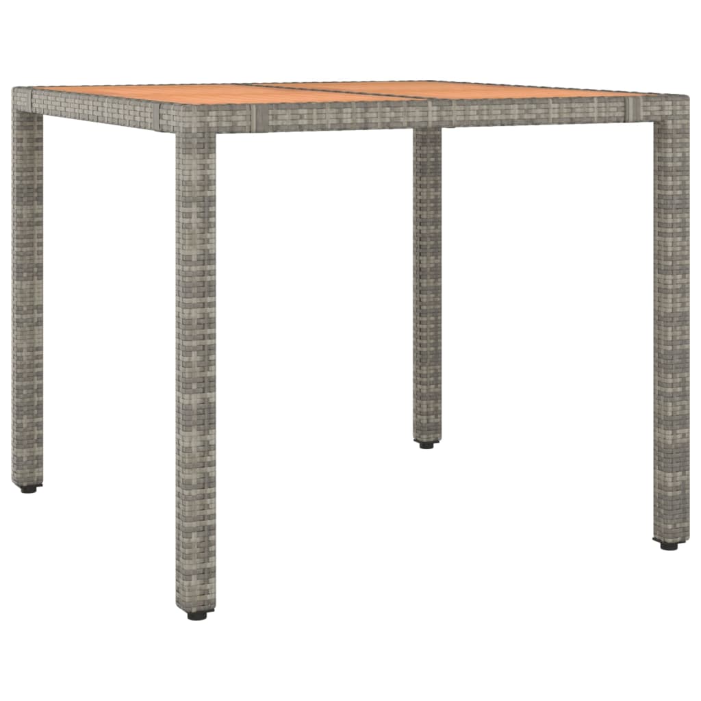 Set da pranzo da giardino 6 pz in polyrattan grigio