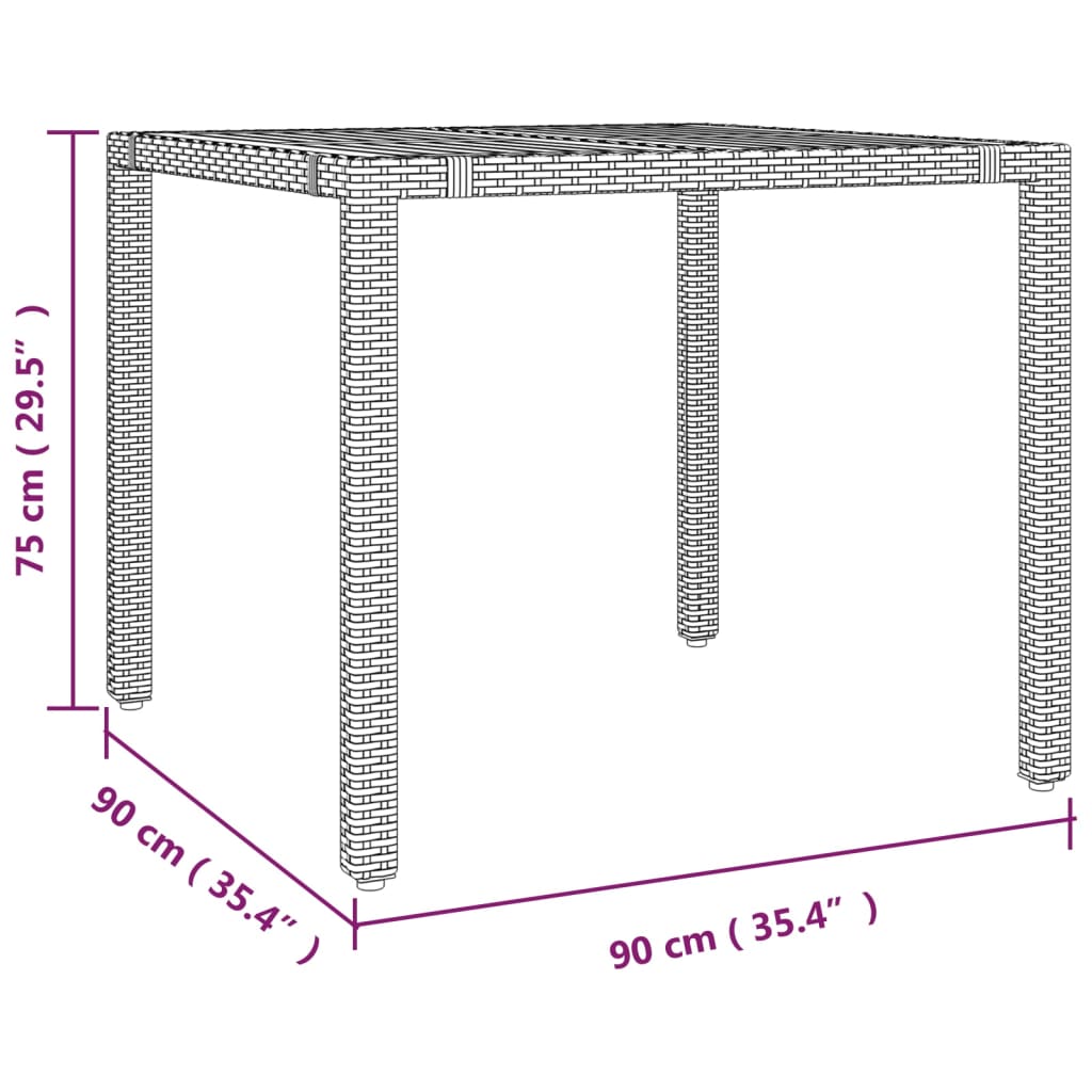 Set da pranzo da giardino 6 pz in polyrattan grigio