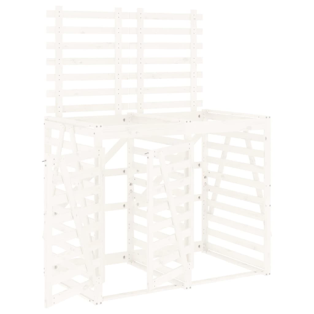 Copribidone Doppio Bianco in Legno Massello di Pino