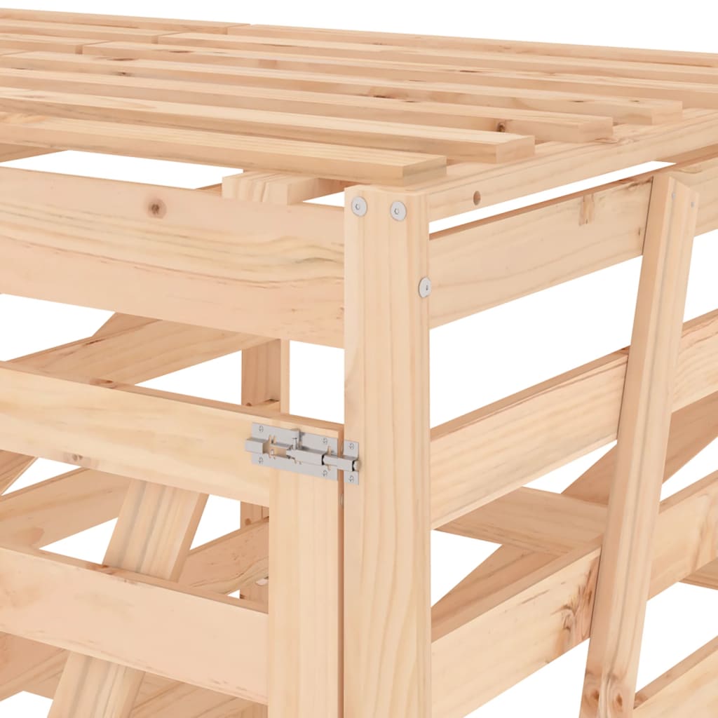 Copribidone Quadruplo in Legno Massello di Pino