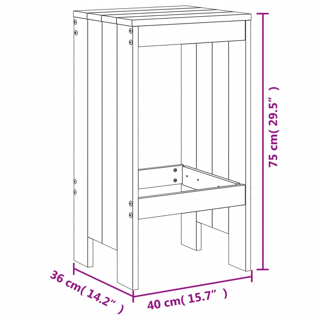 Set da Bar in Legno di Pino: Tavolo e 6 Sgabelli