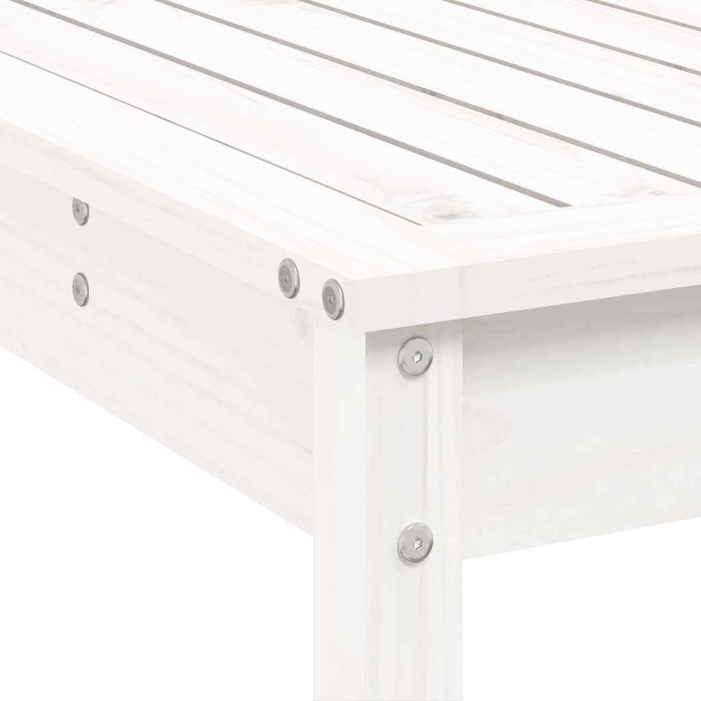 Set Bar da Giardino Bianco in Legno Massello di Pino 6 Sgabelli