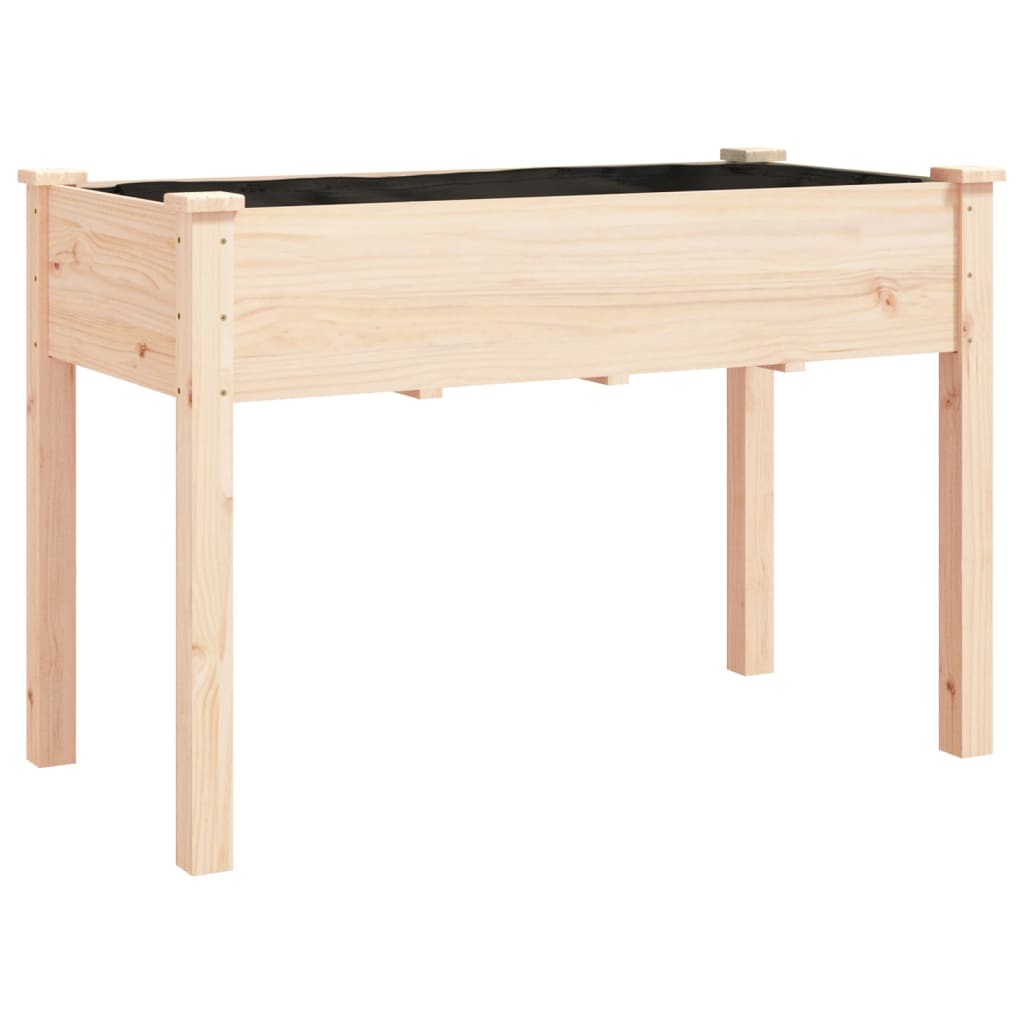 Fioriera con Ruote e Fodera 118x59x80cm Legno Massello di Abete