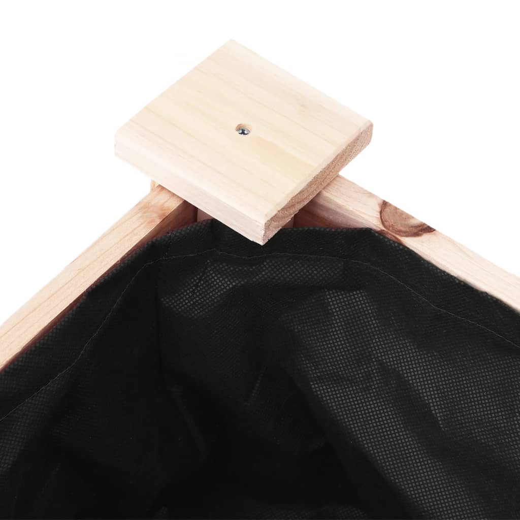 Fioriera con Ruote e Fodera 118x59x80cm Legno Massello di Abete