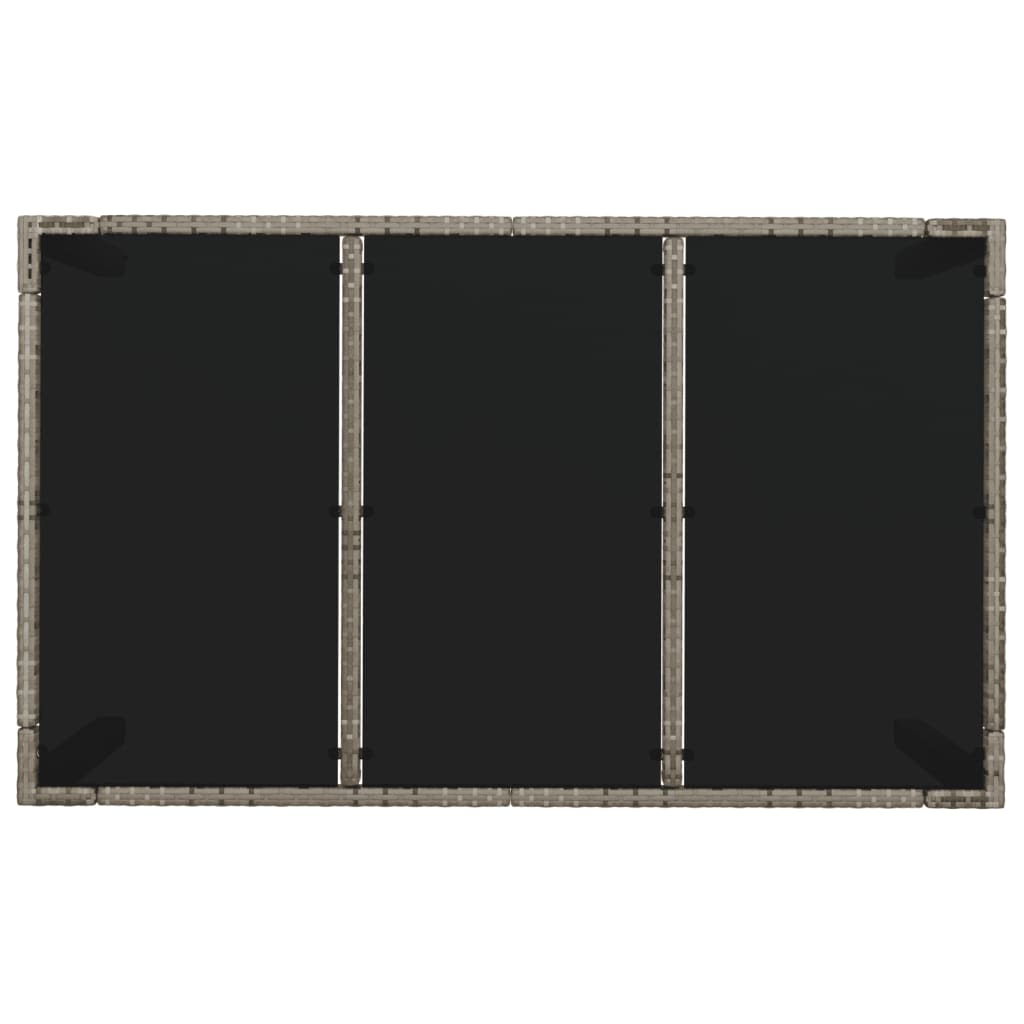 Set da Pranzo da Giardino in Polyrattan Grigio 6 Sedie e Tavolo