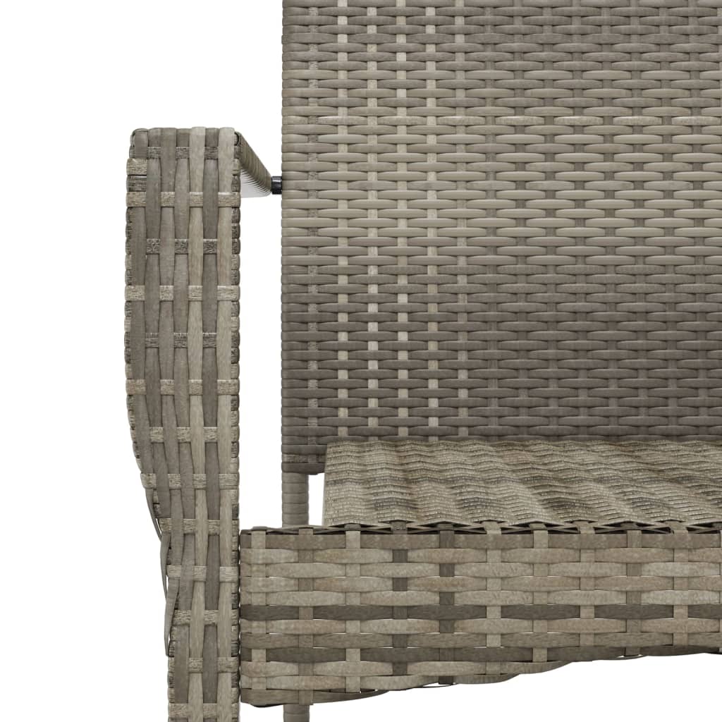 Set da Pranzo da Giardino in Polyrattan Grigio 6 Sedie e Tavolo