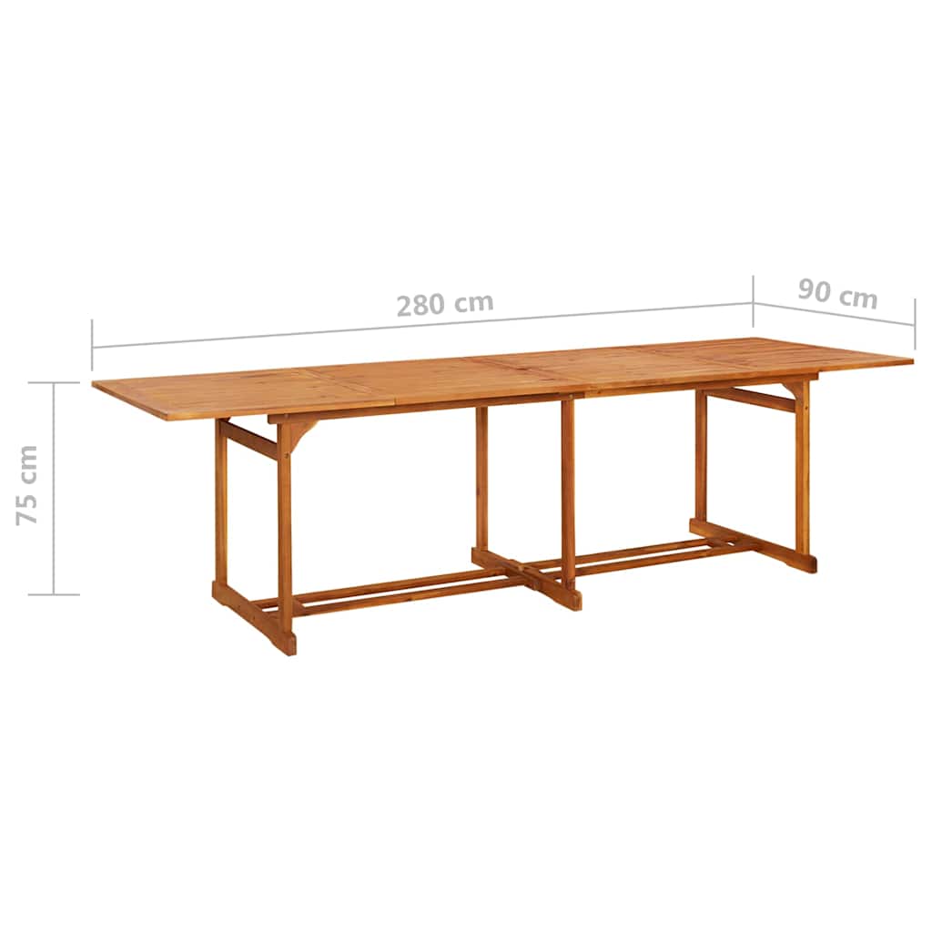 Tavolo da Pranzo per Esterni 280x90x75cm Legno Massello Acacia