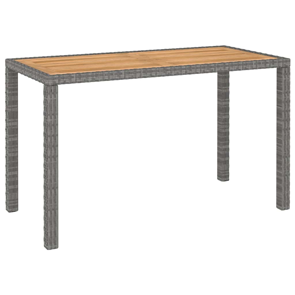 Set Pranzo Giardino 6 pz Polyrattan Grigio e Acacia