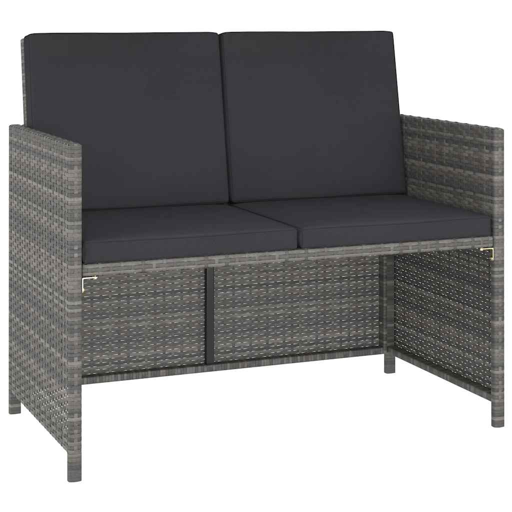 Set Pranzo Giardino 6 pz Polyrattan Grigio e Acacia