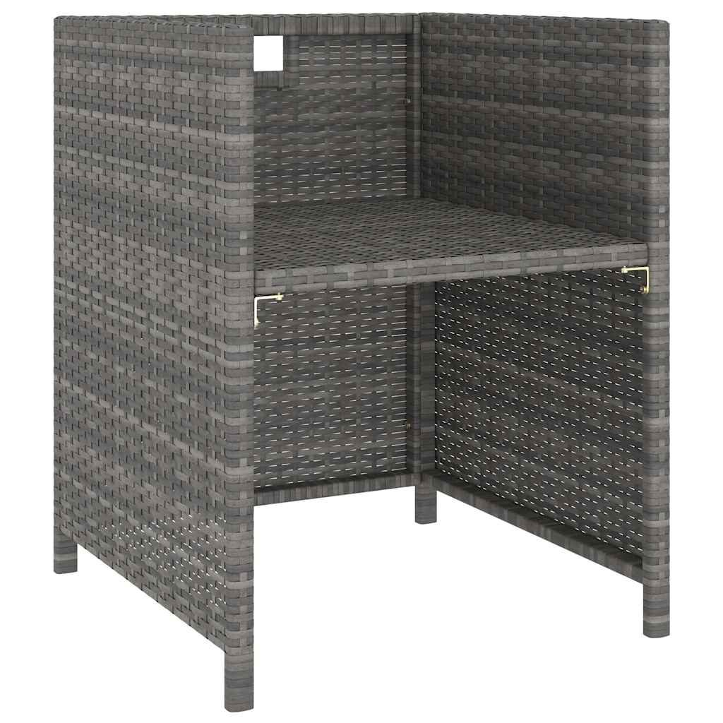 Set Pranzo Giardino 6 pz Polyrattan Grigio e Acacia