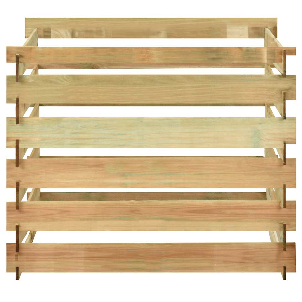 Compostiera da Giardino a Doghe 100x100x80cm in Pino Impregnato