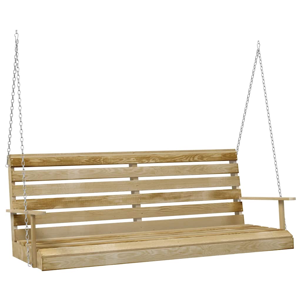 Panchina a Dondolo in Legno di Pino Impregnato 155x65x60 cm