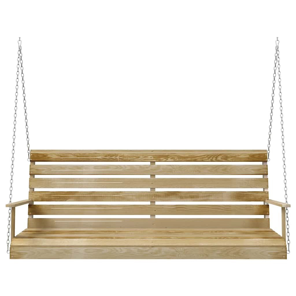 Panchina a Dondolo in Legno di Pino Impregnato 155x65x60 cm