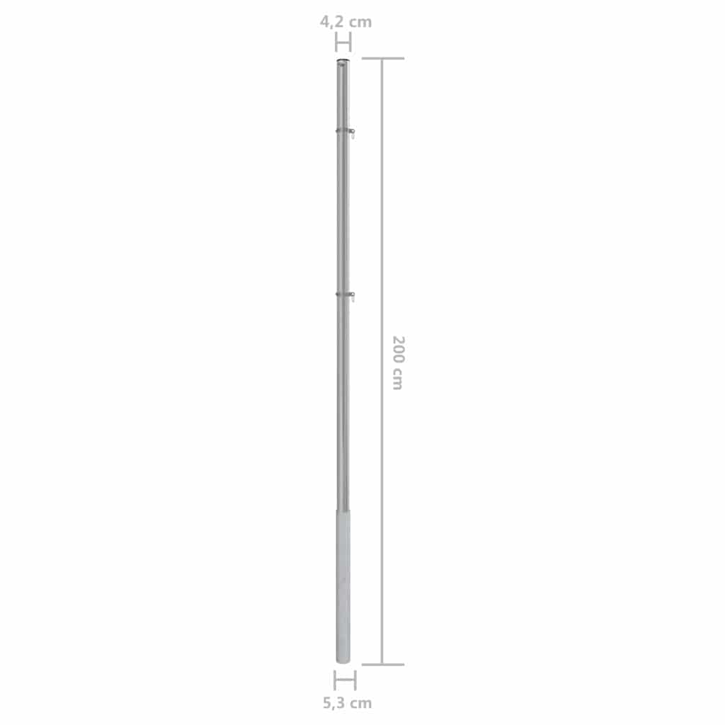 Asta per Parasole a Vela 200 cm in Acciaio Inox