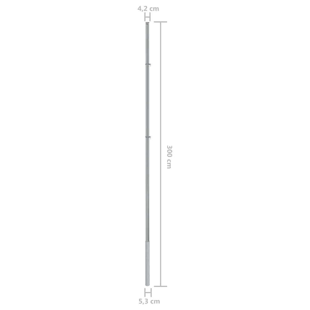 Asta per Parasole a Vela 300 cm Acciaio Inox