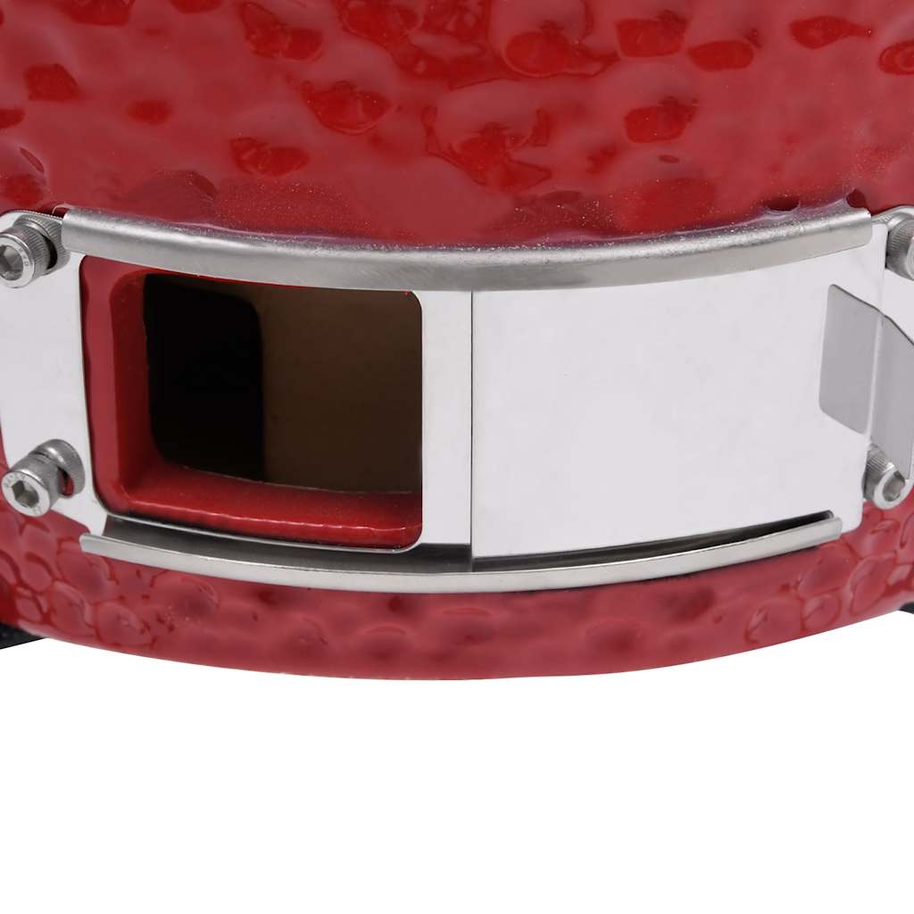 Barbecue Affumicatore 2 in 1 Kamado in Ceramica 56 cm Rosso