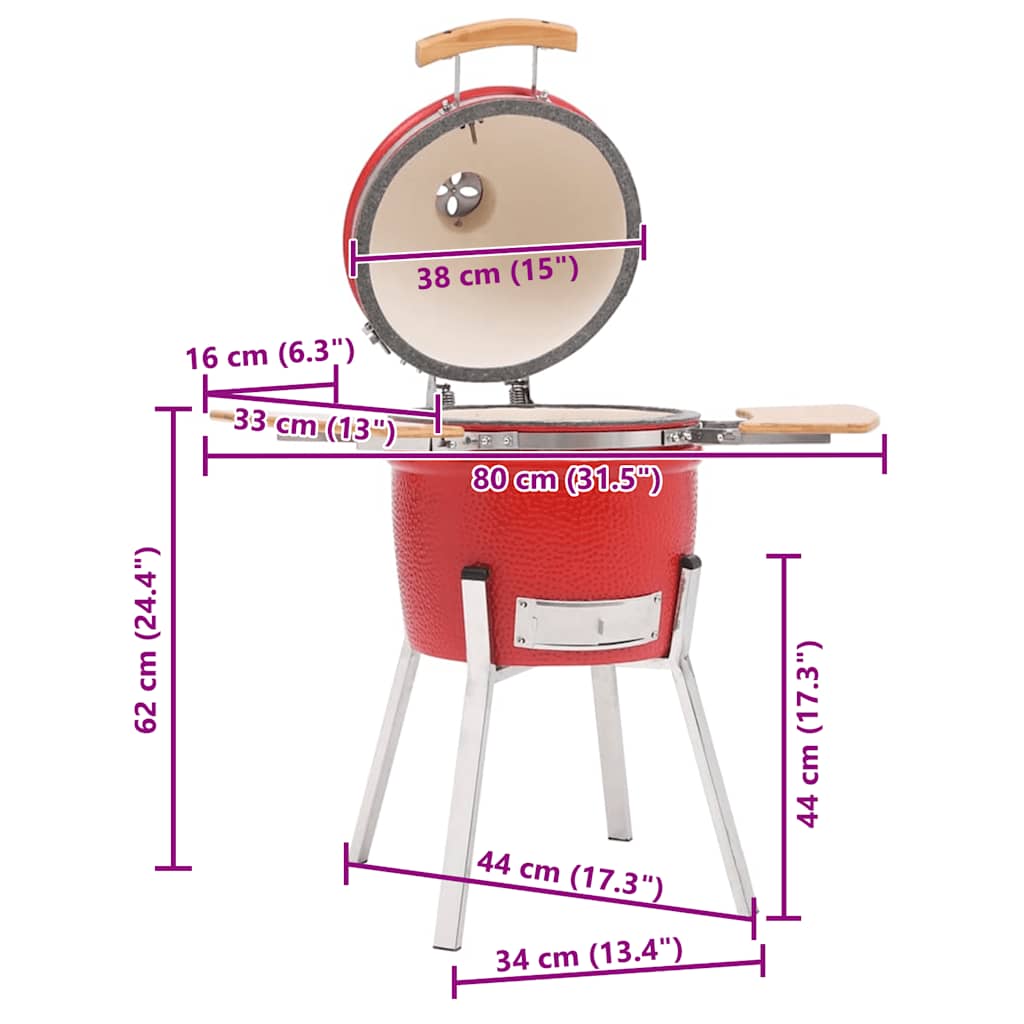 Griglia Barbecue Kamado Affumicatore in Ceramica 33 cm