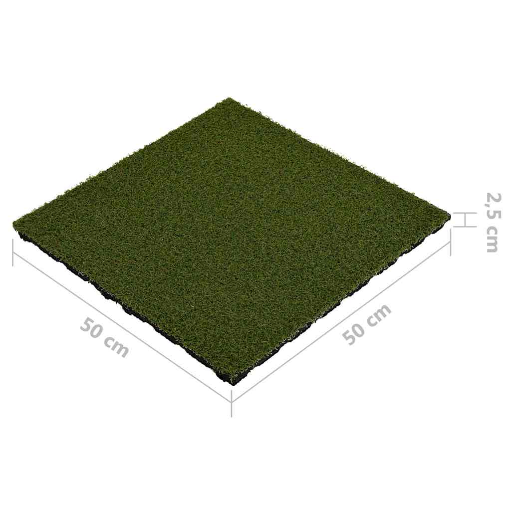 Piastrelle in Erba Sintetica 4 pz 50x50x2,5 cm Gomma