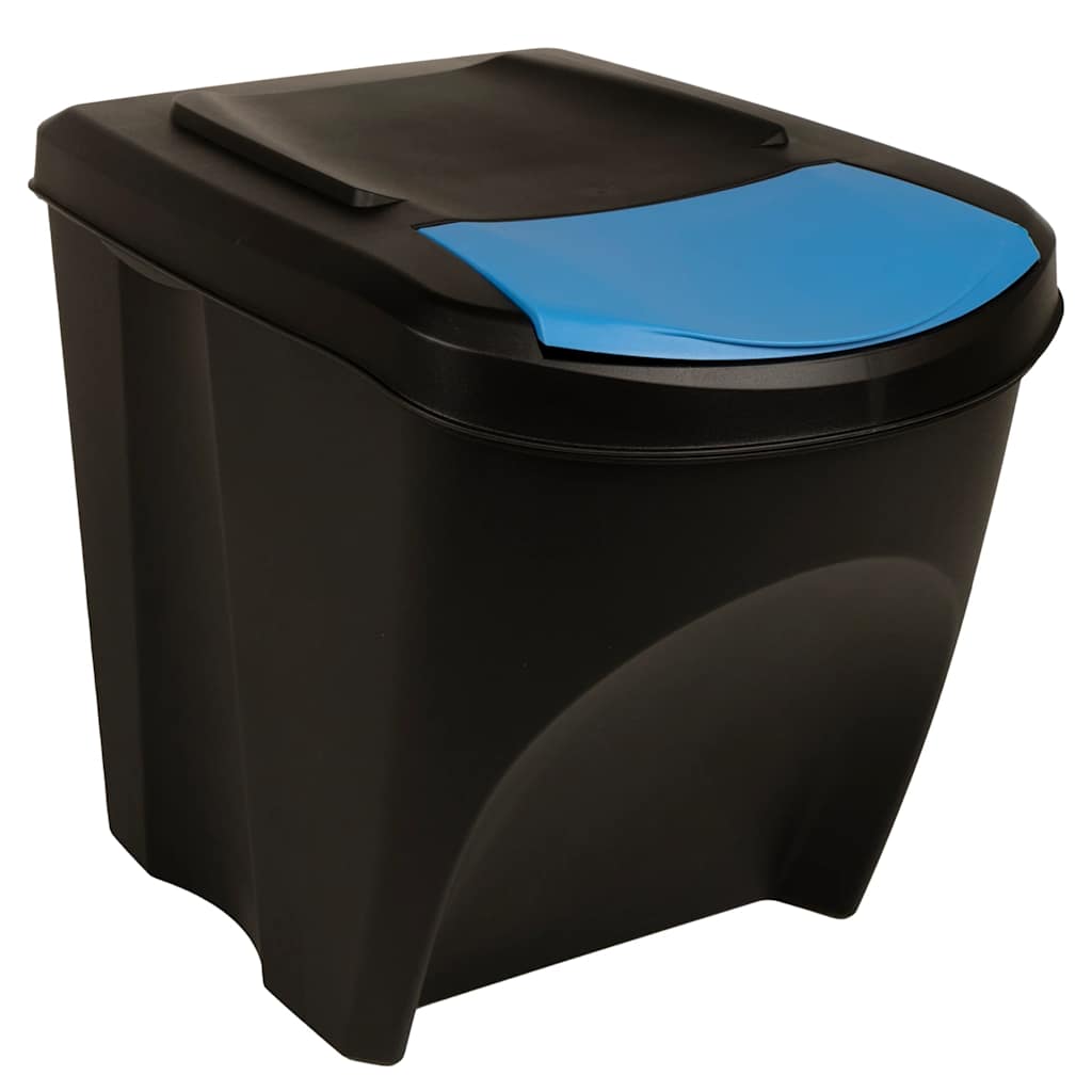 Cestini per Rifiuti Impilabili 3 pz Antracite 75 L