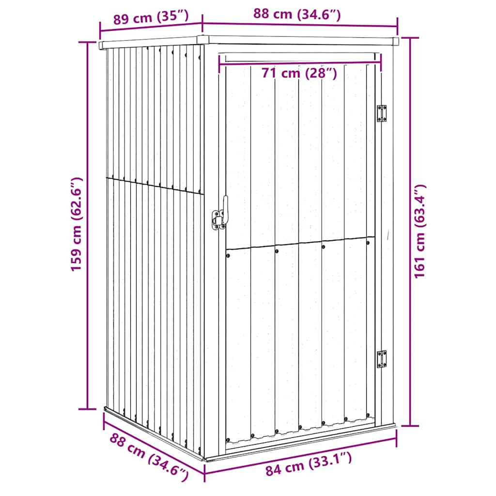 Capanno per Attrezzi Verde 88x89x161 cm in Acciaio Zincato