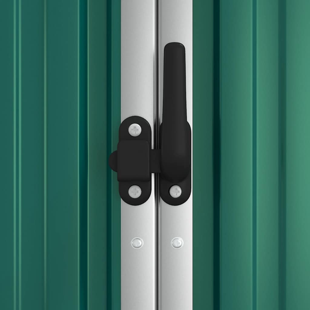 Capanno per Attrezzi Verde 225x89x161 cm in Acciaio Zincato