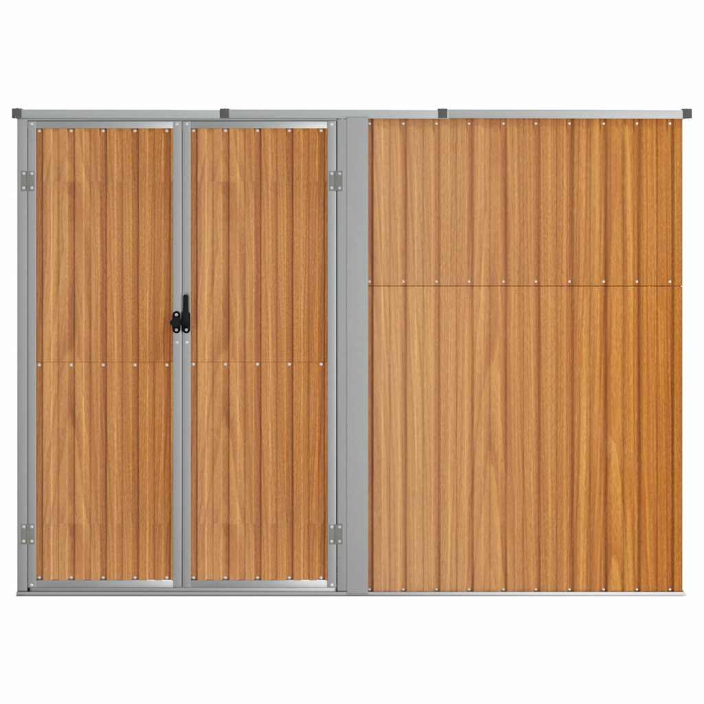 Capanno per Attrezzi Marrone 225x89x161 cm in Acciaio Zincato