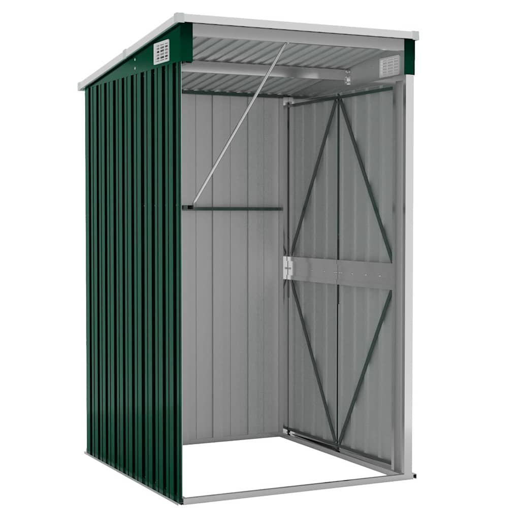 Capanno Giardino a Parete Verde 118x100x178 cm Acciaio Zincato