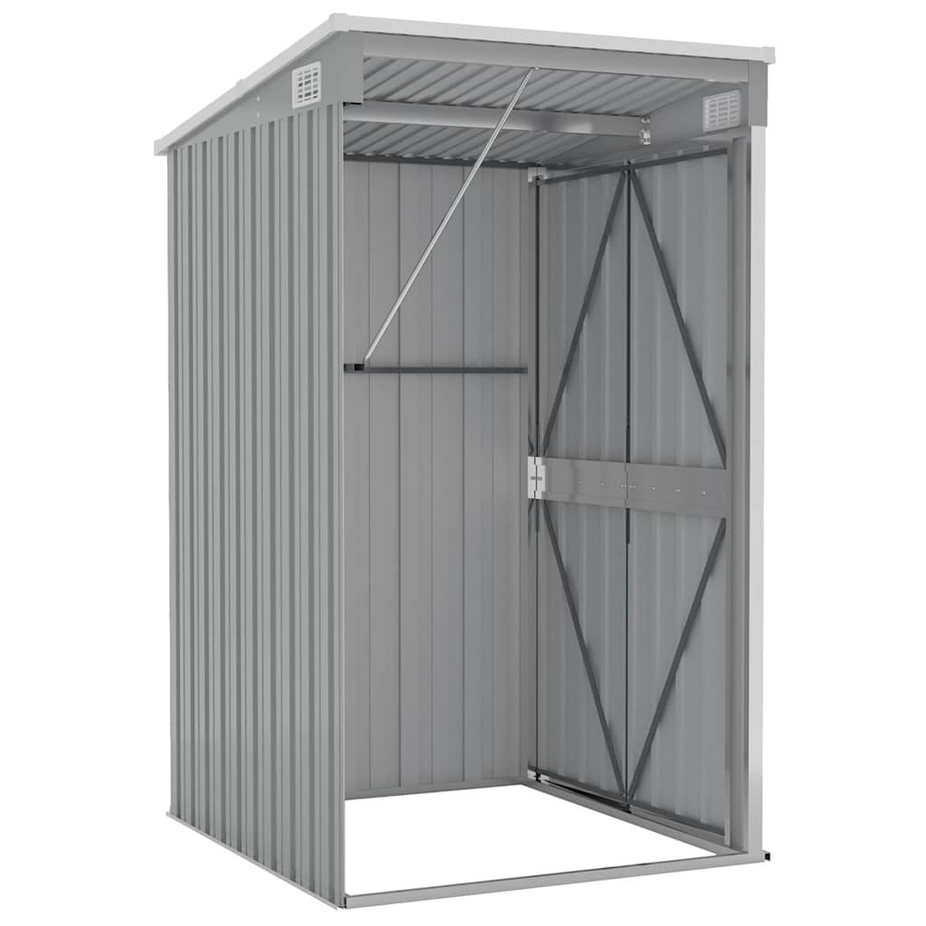 Capanno Giardino a Parete Grigio 118x100x178 cm Acciaio Zincato