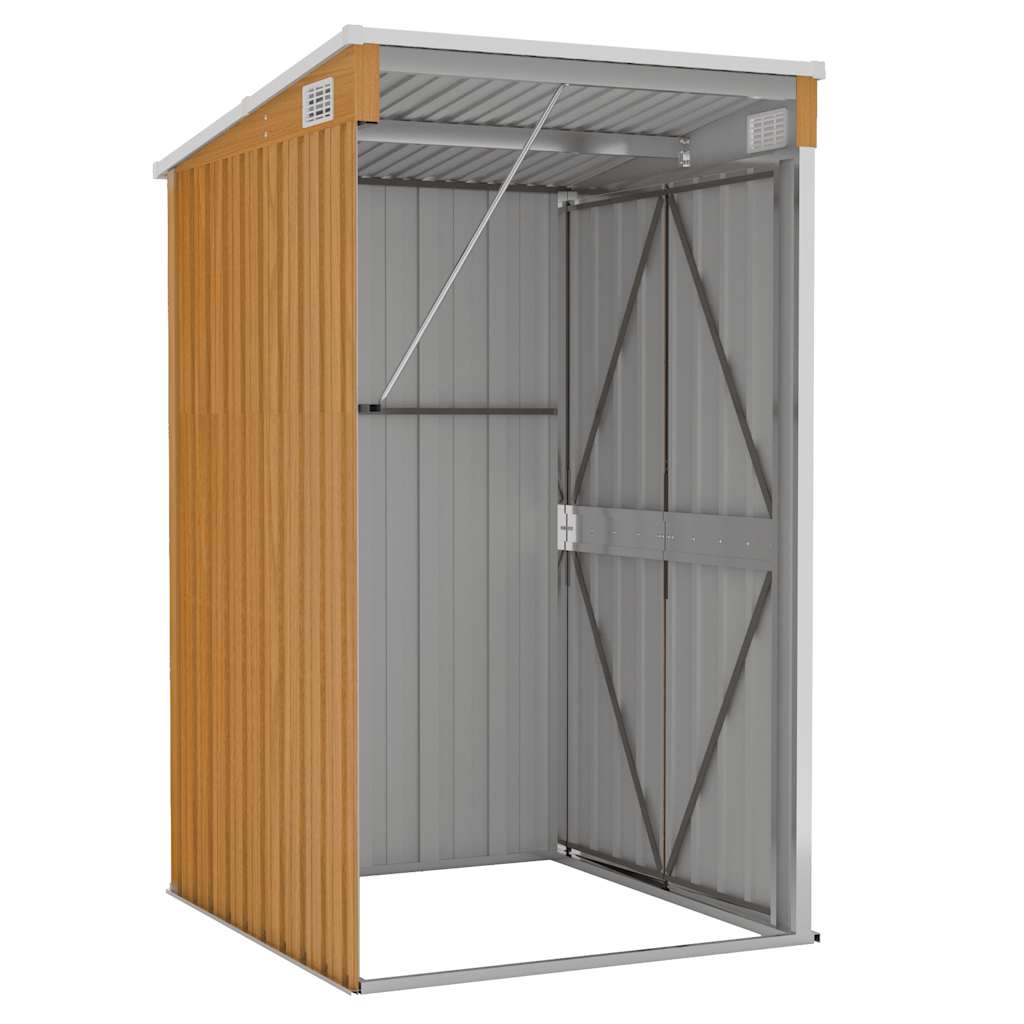Capanno Giardino a Parete Marrone 118x100x178cm Acciaio Zincato