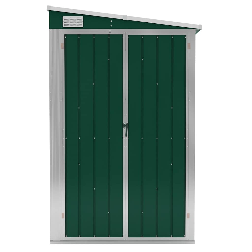 Capanno Giardino a Parete Verde 118x194x178 cm Acciaio Zincato