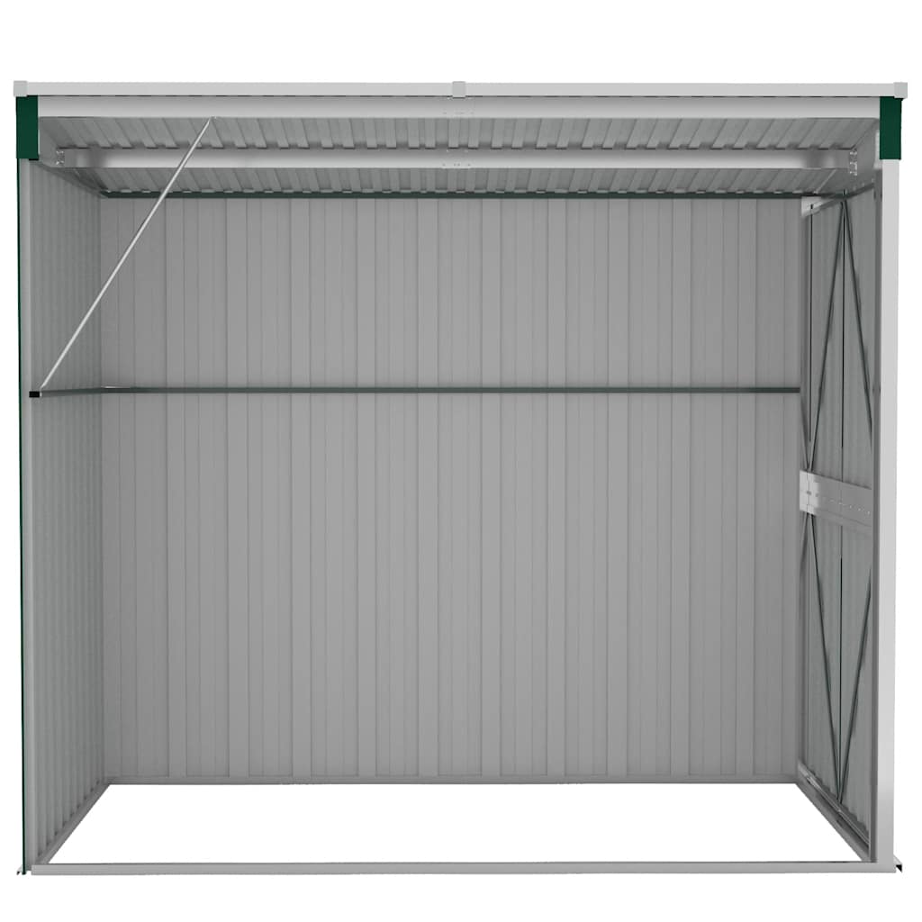 Capanno Giardino a Parete Verde 118x194x178 cm Acciaio Zincato