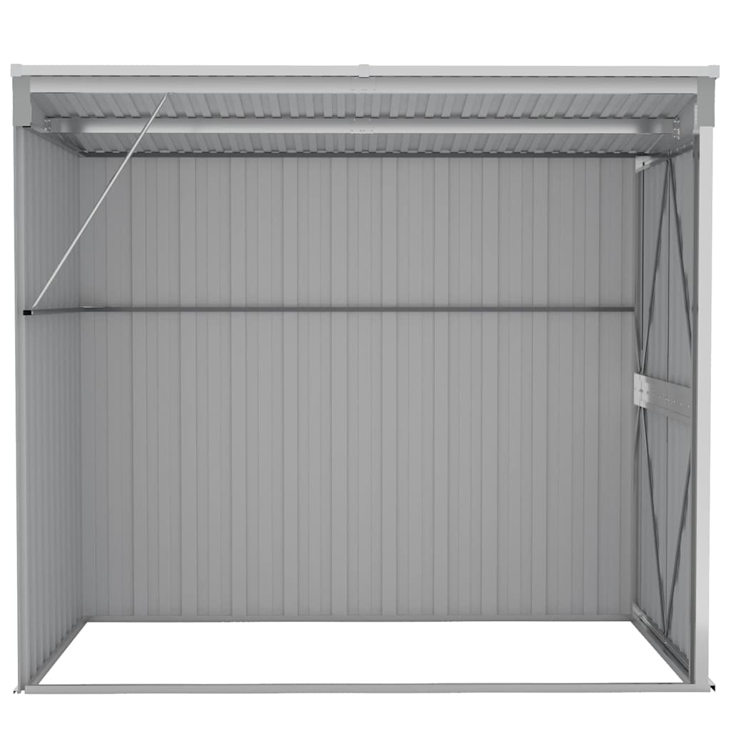 Capanno Giardino a Parete Grigio 118x194x178 cm Acciaio Zincato