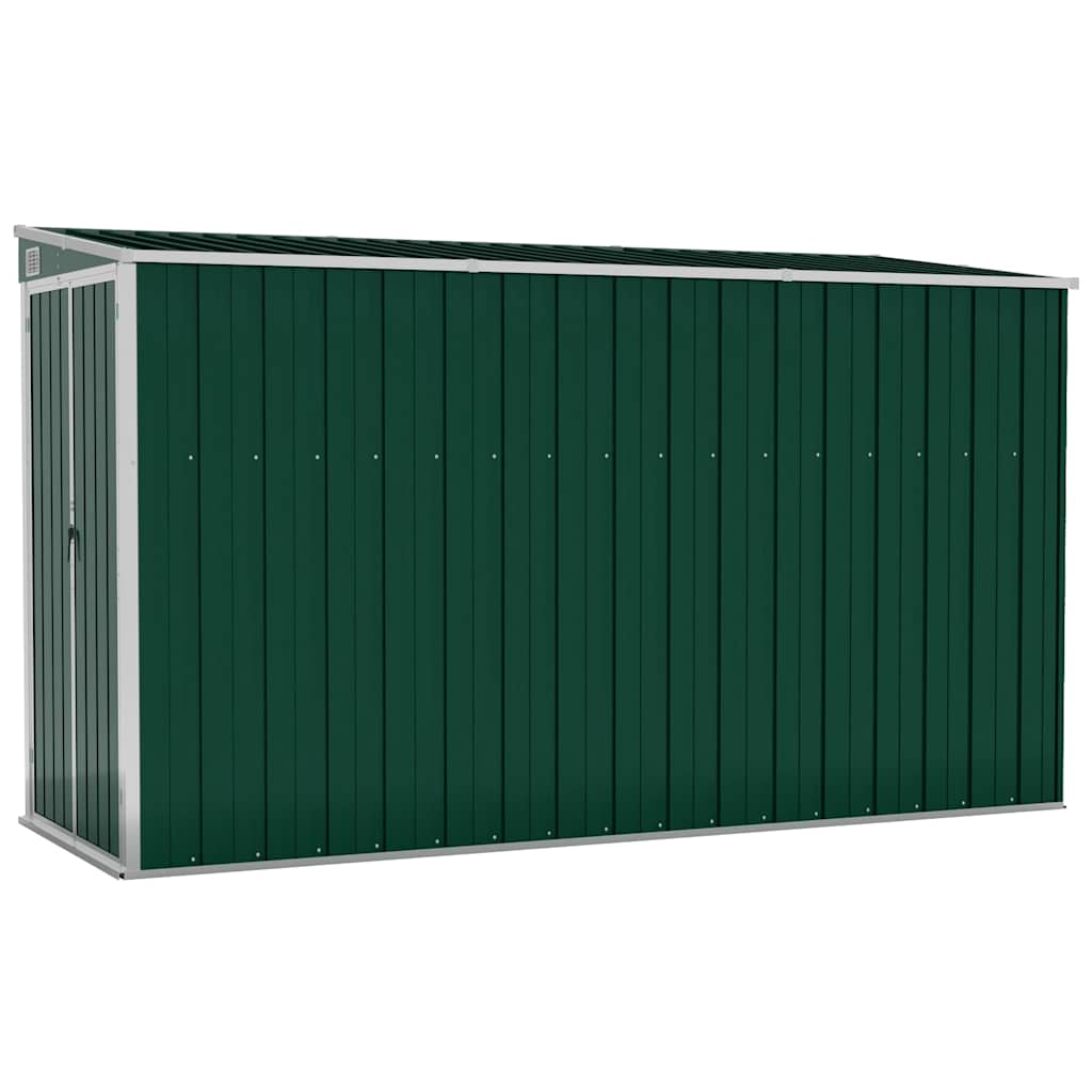 Capanno Giardino a Parete Verde 118x288x178 cm Acciaio Zincato
